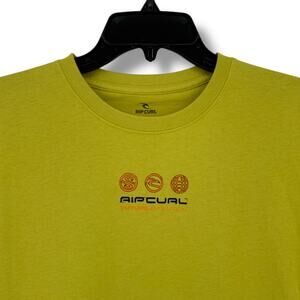 Rip Curl Future Evolution T Shirt Big Boys Sz XL 16 Lime Green Front Back Print